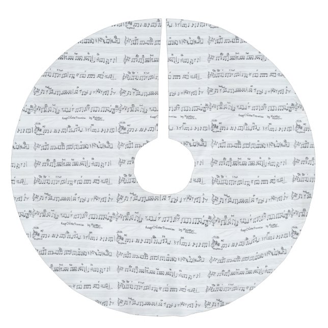 Kriste Hublers Notenzettel Polyester Weihnachtsbaumdecke (Vorderseite)