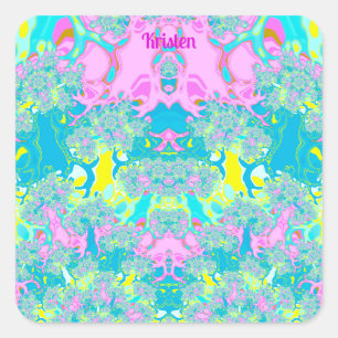 KRISTEN ~ PASTEL PERFEKTION ~ QUADRATISCHER AUFKLEBER
