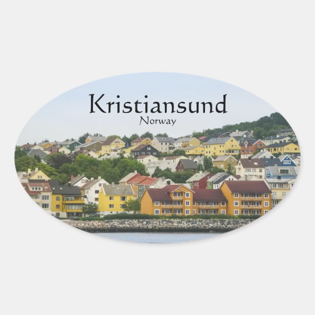 Kristiansund Norwegen Ovaler Aufkleber (Vorderseite)