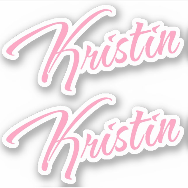 Kristin Decorative Name in Pink x2 Aufkleber (Vorderseite)