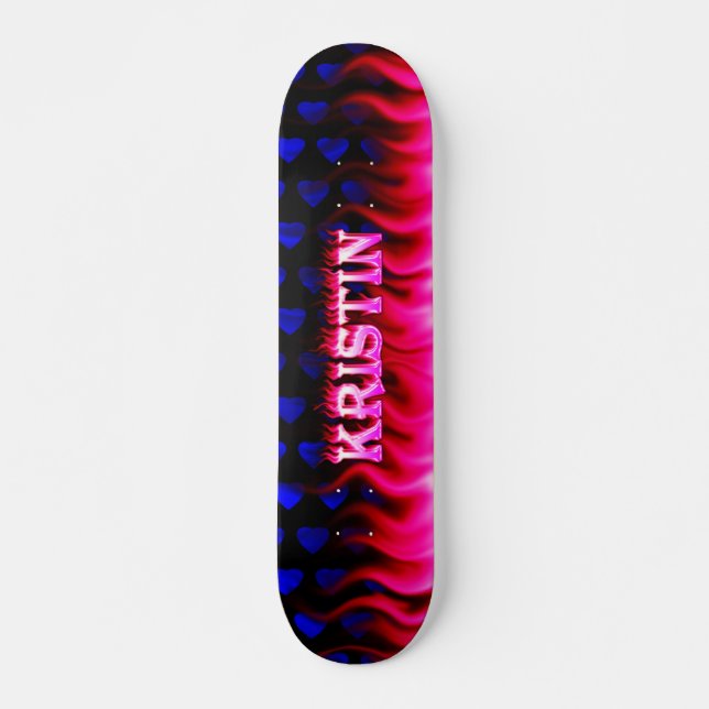 Kristin Skateboard-Rosafeuer und Flammenentwurf Skateboard (Vorne)