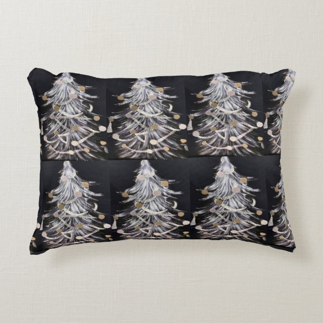 **KRISTMAS BAUMILLOW** MIT SCHWARZEM RÜCKEN DEKOKISSEN (Vorderseite)