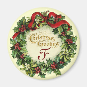 KRISTMAS MIT MISTLETOS UND HOLLY BERRIES MAGNET