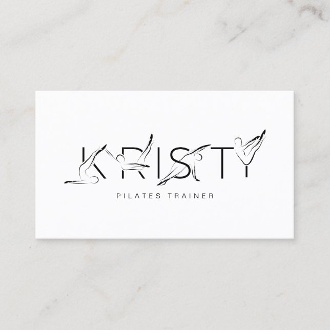 KRISTY Name Pilates Instructor Business Card Visitenkarte (Vorderseite)