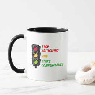 "Kritik beenden" Tasse