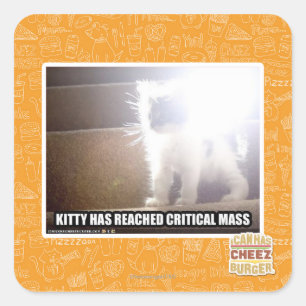 Kritische Masse Kitty Quadratischer Aufkleber