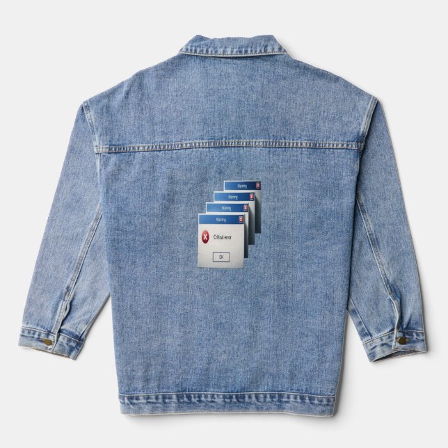 Kritischer Fehler — Retro-Windows-Warnfelder-Grafi Jeansjacke (Rückseite)