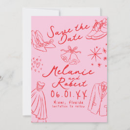 Kritzeleien Handgezeichnet Schwarz Weiß Bräutigam  Save The Date