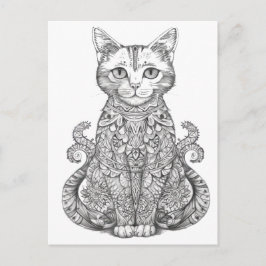 Kritzelkunst süße Katze Postkarte