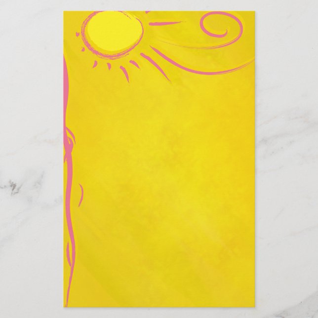 Kritzelsonne des Cartoon Briefpapier (Vorderseite)