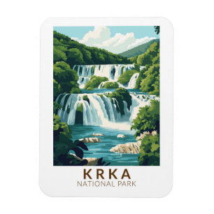 Krka Nationalpark Kroatien Illustration Reisen Kun Magnet