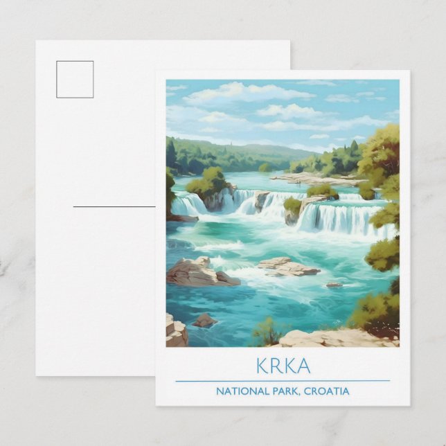 Krka Nationalpark Kroatien Kunst, Dichtung und Mus Postkarte (Vorne/Hinten)