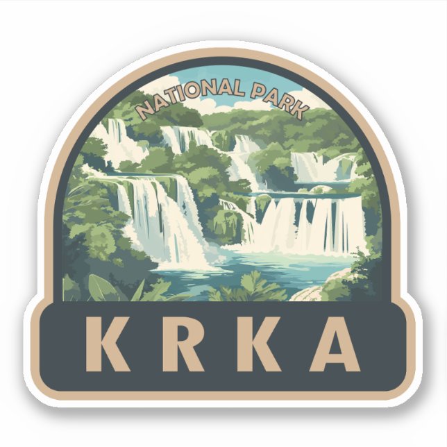 Krka Nationalpark Kroatien Reisen Kunst, Dichtung  Aufkleber (Vorderseite)