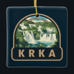 Krka Nationalpark Kroatien Reisen Kunst, Dichtung  Keramikornament<br><div class="desc">Krka Vektorgrafik Design. Der Nationalpark Krka liegt am Fluss Krka im Süden Kroatiens. Es ist bekannt für eine Reihe von 7 Wasserfällen.</div>