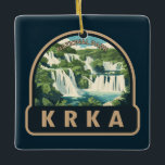 Krka Nationalpark Kroatien Reisen Kunst, Dichtung Keramikornament<br><div class="desc">Krka Vektorgrafik Design. Der Nationalpark Krka liegt am Fluss Krka im Süden Kroatiens. Es ist bekannt für eine Reihe von 7 Wasserfällen.</div>