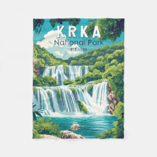 Krka Nationalpark Kvarnerbucht Vintag Fleecedecke