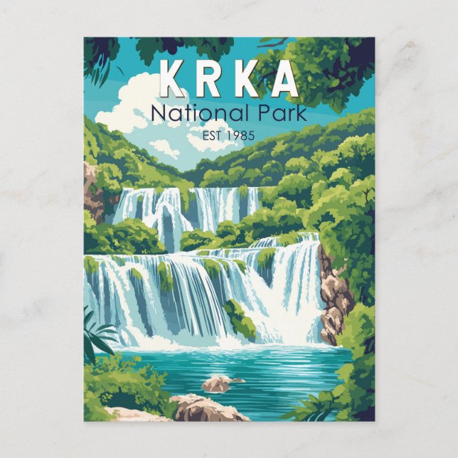Krka Nationalpark Kvarnerbucht Vintag Postkarte (Vorderseite)