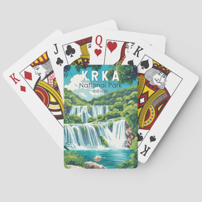Krka Nationalpark Kvarnerbucht Vintag Spielkarten (Rückseite)