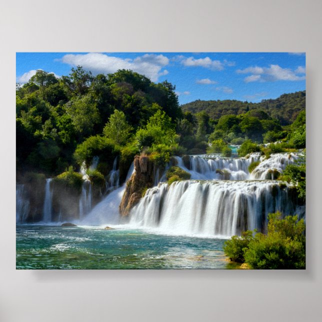 Krka-Wasserfall in Kroatien Poster (Vorne)
