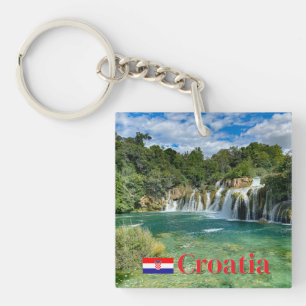 Krka Wasserfälle in Kroatien Abgelegene Panoramare Schlüsselanhänger