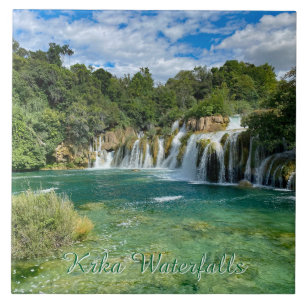 Krka-Wasserfälle in Kroatien entfernte Panorama-Re Fliese