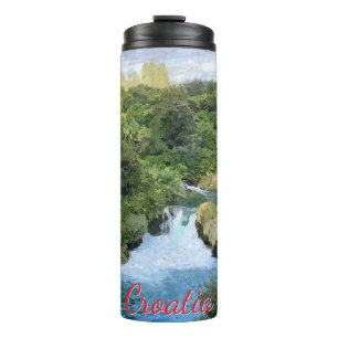 Krka-Wasserfälle in Kroatien Panoramablick Thermosbecher