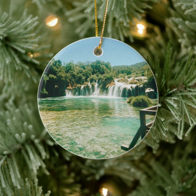 Krka Wasserfälle - Krka Nationalpark - Kroatien Keramik Ornament (Baum)