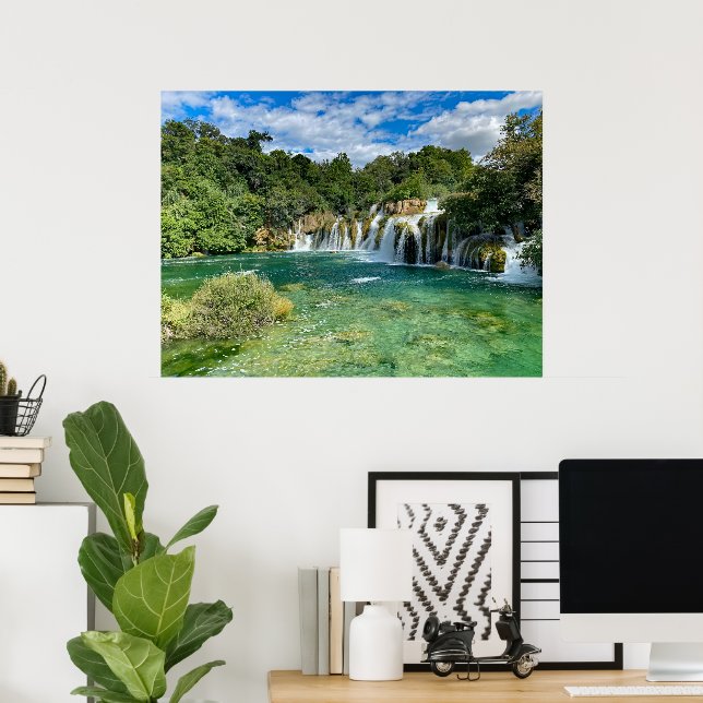 Krka Wasserfälle Kroatien Panoramablick Poster (Heimbüro)