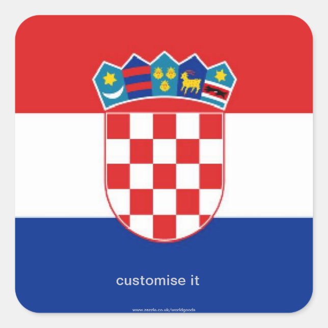 Kroatien-Aufkleber Quadratischer Aufkleber (Vorderseite)