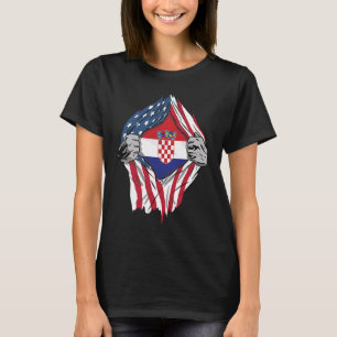 Kroatien Blut in mir Kroatische Flagge T-Shirt