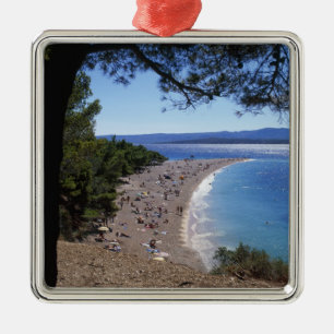 Kroatien, Brac Island, Bol, Golden Cape Beach Ornament Aus Metall