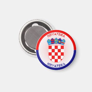 Kroatien - Coat of Arms Circle Shape Magnet