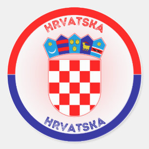 Kroatien - Coat of Arms Circle Shape Runder Aufkleber