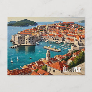 Kroatien Dubrovnik Reise Feiertagspostkarte
