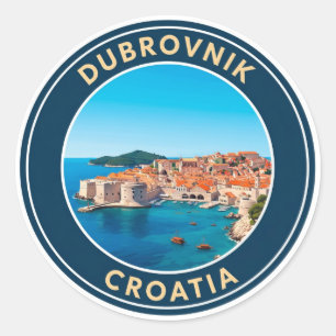 Kroatien Dubrovnik Reise Runder Aufkleber