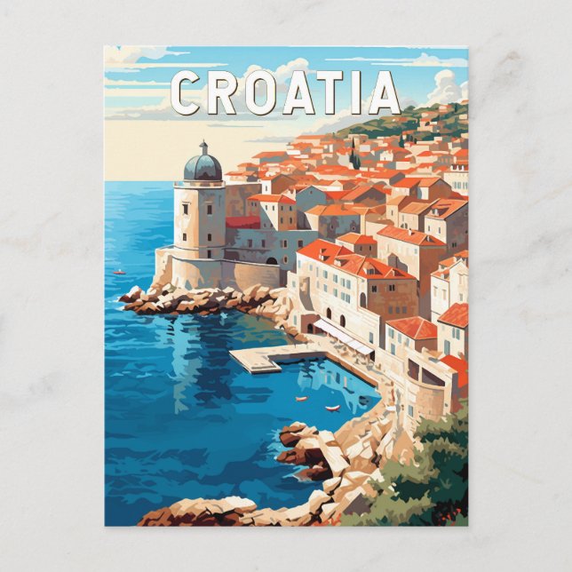 Kroatien Dubrovnik Reisen Vintag Postkarte (Vorderseite)