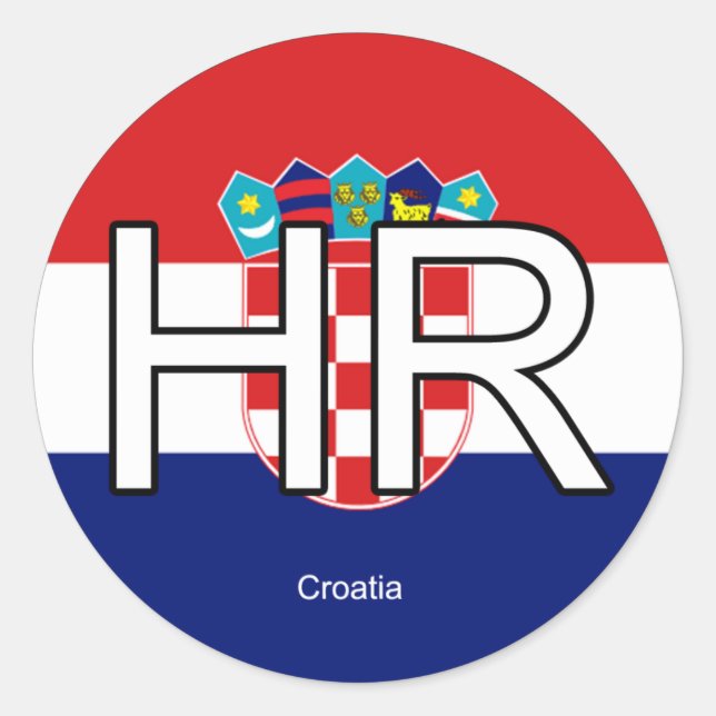 Kroatien Euro-Sticker Runder Aufkleber (Vorderseite)