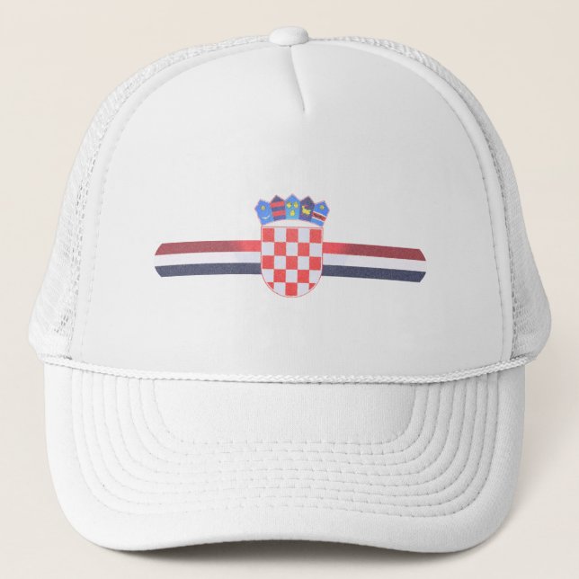 Kroatien-Fernlastfahrer-Hut - kroatische Flagge Truckerkappe (Vorderseite)