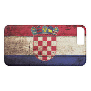 Kroatien-Flagge auf altem hölzernem Korn Case-Mate iPhone Hülle