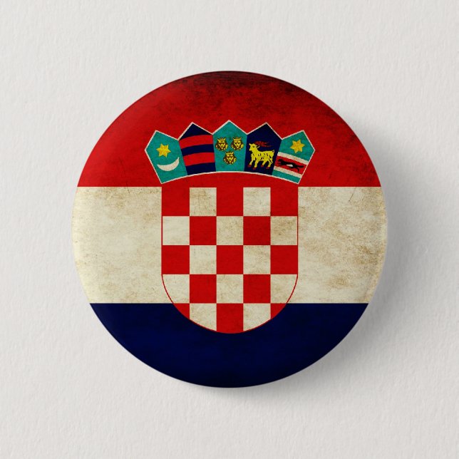 Kroatien-Flagge Button (Vorderseite)