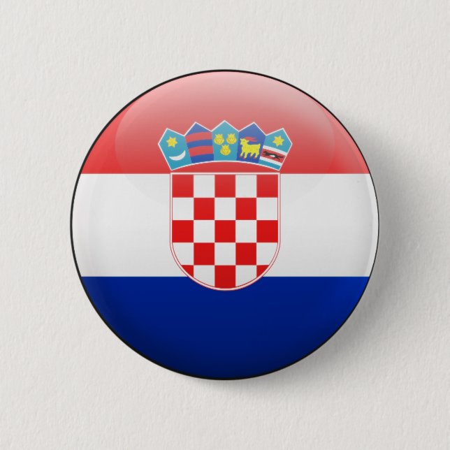 Kroatien-Flagge Button (Vorderseite)