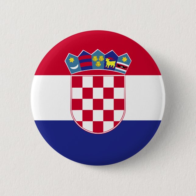 Kroatien-Flagge Button (Vorderseite)