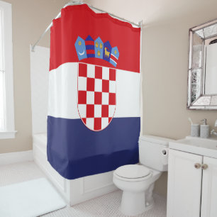 Kroatien-Flagge Duschvorhang