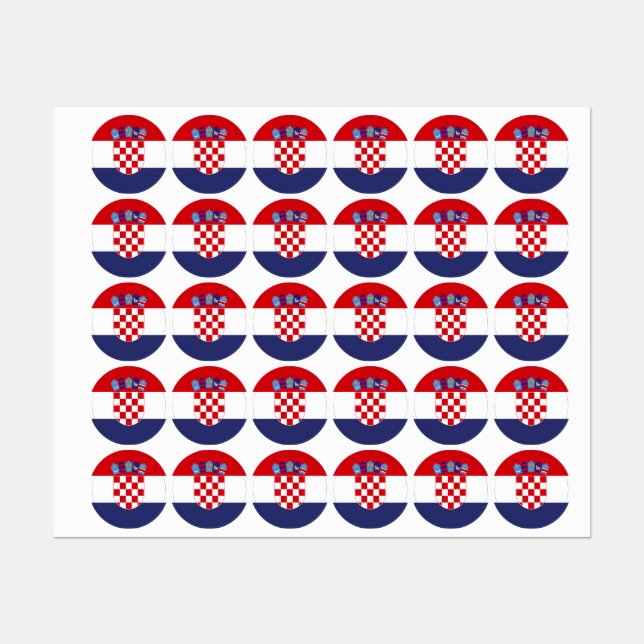 Kroatien-Flagge Etiketten (Blatt)