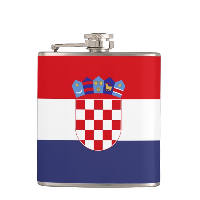 Kroatien-Flagge Flachmann (Vorderseite)