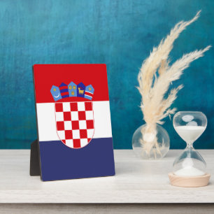 Kroatien-Flagge Fotoplatte