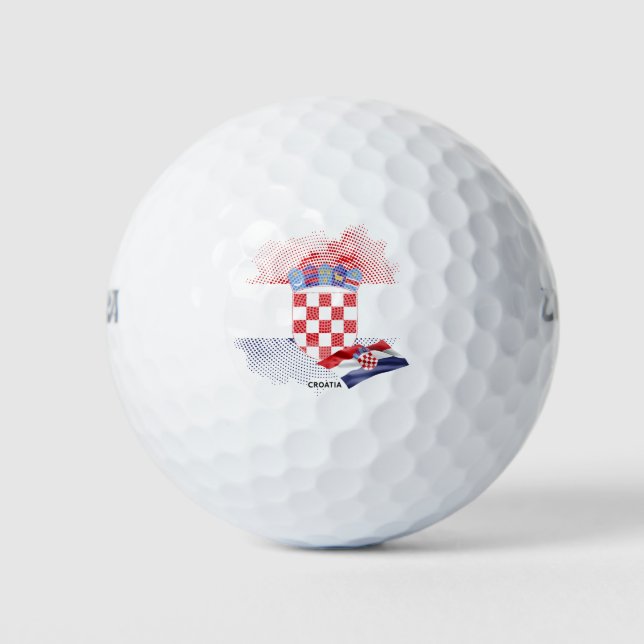 Kroatien-Flagge Golfball (Vorderseite)