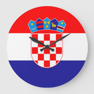Kroatien-Flagge Große Wanduhr