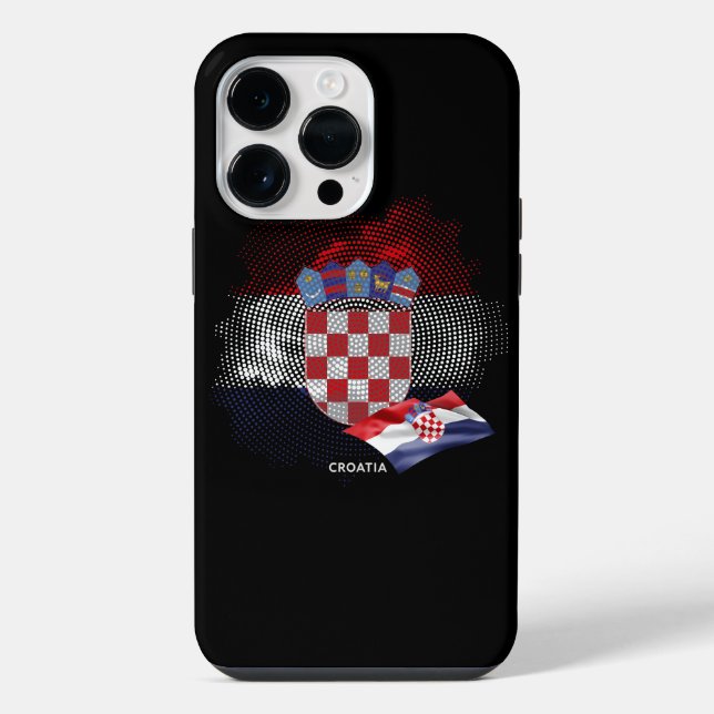 Kroatien-Flagge iPhone 14 Pro Max Hülle (Rückseite)