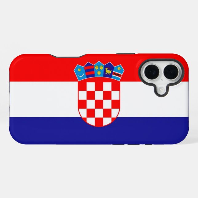 Kroatien-Flagge iPhone 16 Plus Hülle (Rückseite (Horizontal))